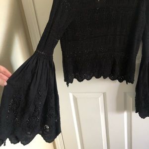 Long sleeve Free People top with lace detail